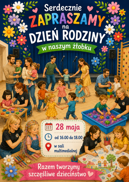 ZAPRASZAMY NA DZIEŃ RODZINY W ŻŁOBKU MIEJSKIM NR 3 W STALOWEJ WOLI 